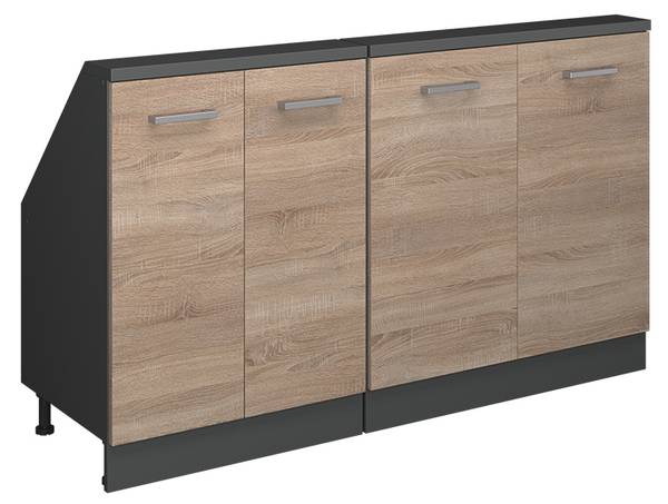 Ensembles de meuble sous pente Rion55997 Anthracite - Imitation chêne de Sonoma - Largeur : 140 cm