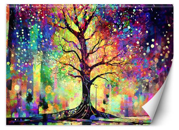 Papier peint, Arbre coloré 250 x 175 cm