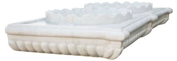 Waschbecken MEERESBRISE Weiß - Marmor - 56 x 15 x 130 cm