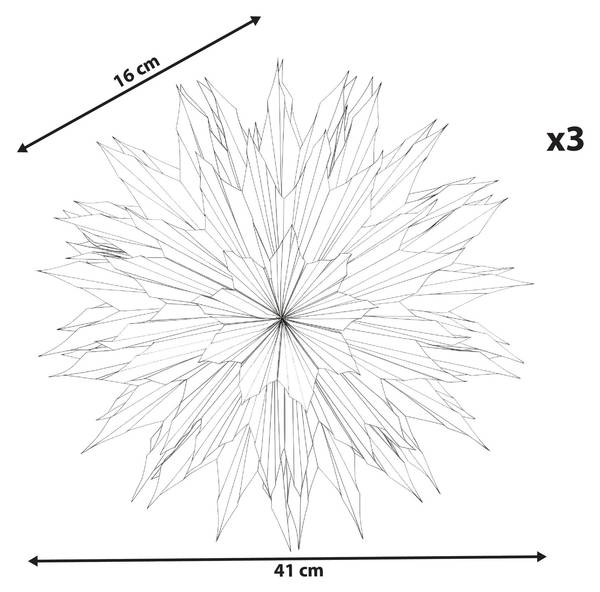 LED Deko FORSAN 3-tlg Braun - Pink - Weiß - Papier - 41 x 41 x 16 cm