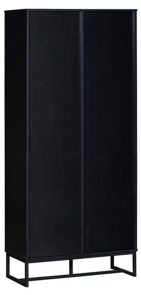 Hochschrank mit 2 Schubladen Coeus Ⅱ Schwarz - Braun - Eisen - 80 x 180 x 40 cm
