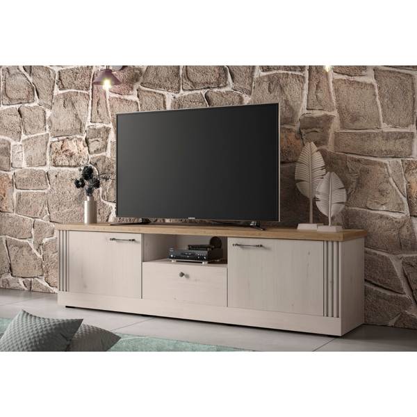 TV-Möbel COUNTRY Weiß - Holzwerkstoff - 44 x 58 x 211 cm