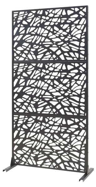 Raumteiler Poskind Schwarz - Stahl - 100 x 200 x 50 cm