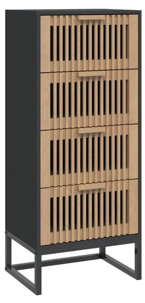 Highboard DE5038 Schwarz - Holzwerkstoff - 40 x 95 x 30 cm
