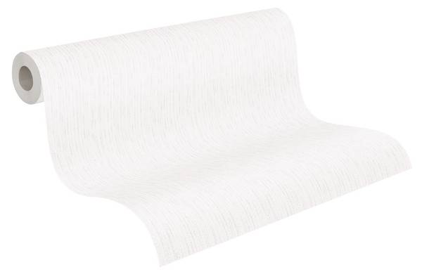 Papiertapete 4378 einfarbig modern Weiß - Papier - 53 x 1005 x 1 cm