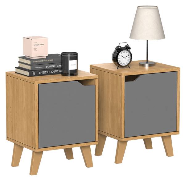 Nachtkastje Malu 56397 antracietkleurig - grijs - Dakota eikenhouten look