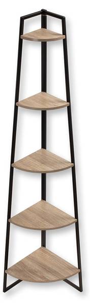 Eckregal LEXIE Schwarz - Holzwerkstoff - 36 x 180 x 36 cm