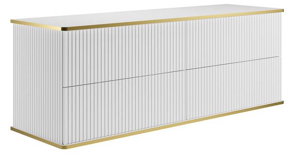 Waschbeckenunterschrank KELIZA Weiß - Holz teilmassiv - 150 x 54 x 47 cm