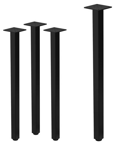 Tischbein LUCCA 4er-Set Schwarz - Höhe: 72 cm