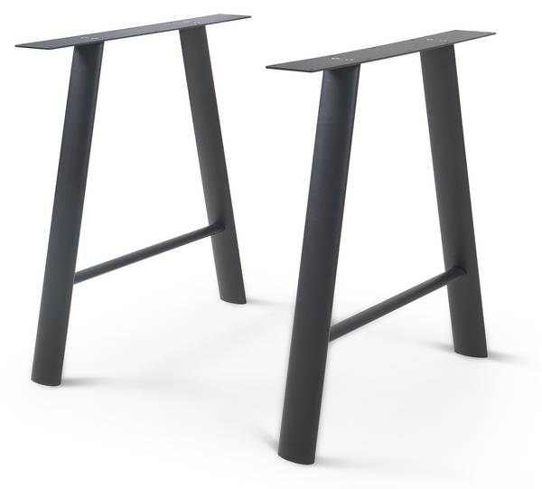 Tischgestell Hullem 2er Set Schwarz - Stahl - 70 x 72 x 10 cm