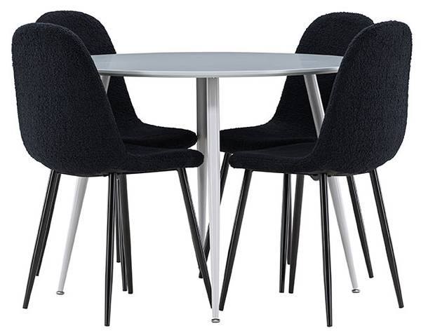 Essgruppe Plaza 5-teilig Grau - Polyester - Webstoff - 100 x 75 x 100 cm