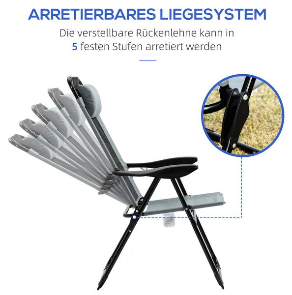 Klappstühle 2er-Set 84B-902V70GY Grau