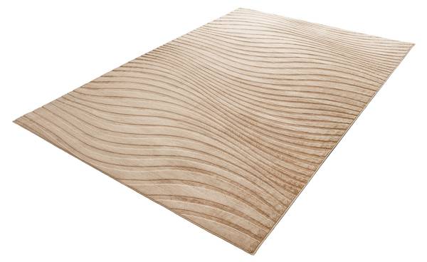 Teppich WAVE Beige - Baumwollstoff - Polyester - Wolle - 350 x 235 cm