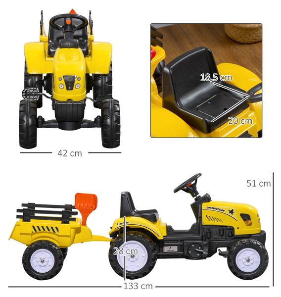 Véhicule jouet pour enfants 341-017V00YL Jaune - Matière plastique - 42 x 51 x 133 cm