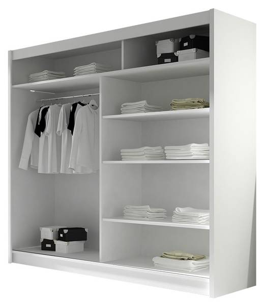 Kleiderschrank London XI mit LED Schwarz - Weiß