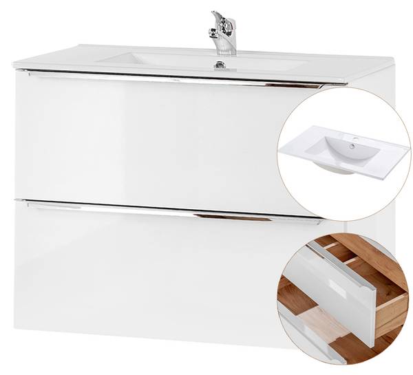 Waschtisch TOSKANA-56-577 Weiß - Holzwerkstoff - 81 x 59 x 46 cm
