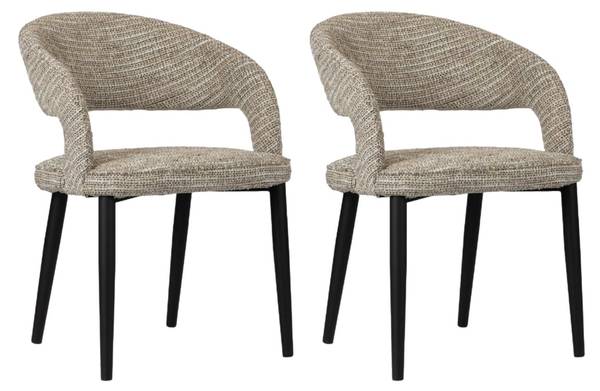 Polsterstuhl Tusk (2er-Set) Hellbraun