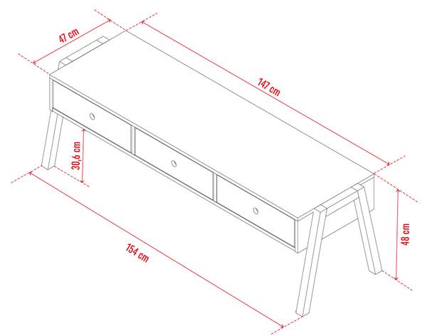 Sitzbank SPOT Weiß - Holzwerkstoff - 154 x 48 x 47 cm