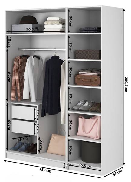 Kleiderschrank FRAME Weiß
