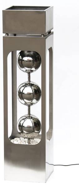 Pflanzsäule NIKLAS Silber - Metall - 25 x 100 x 25 cm