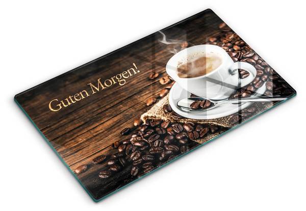 Schneidebrett Guten Morgen! Braun - Glas - 30 x 52 x 1 cm