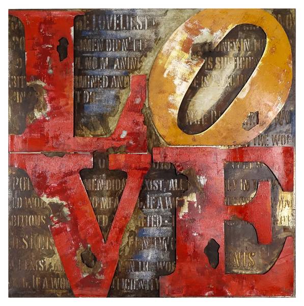 Afbeelding 3D LOVE staal - 85 x 85 x 4 cm
