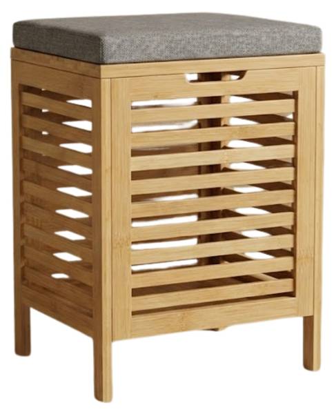 Wäschekorb DISA Beige - Bambus - 35 x 53 x 35 cm