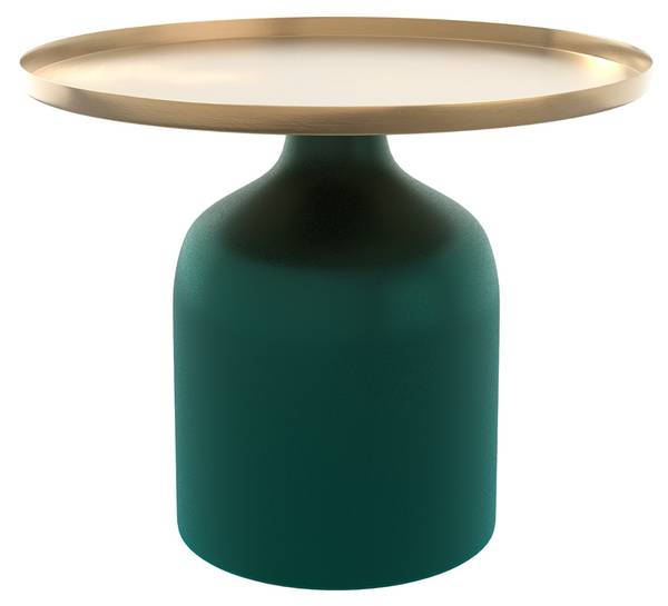 Table d'appoint ronde en métal vert et Bleu - Métal - 49 x 39 x 49 cm