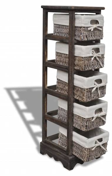 Étagère de rangement 290716-3 Marron - Paulownia - 28 x 90 x 25 cm