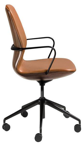 Siège de bureau pivotant 4219 Marron - Cuir synthétique - 59 x 94 x 61 cm