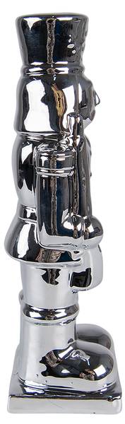 Figur Nussknacker Weihnachten-Julian Silber - Porzellan - 7 x 23 x 8 cm