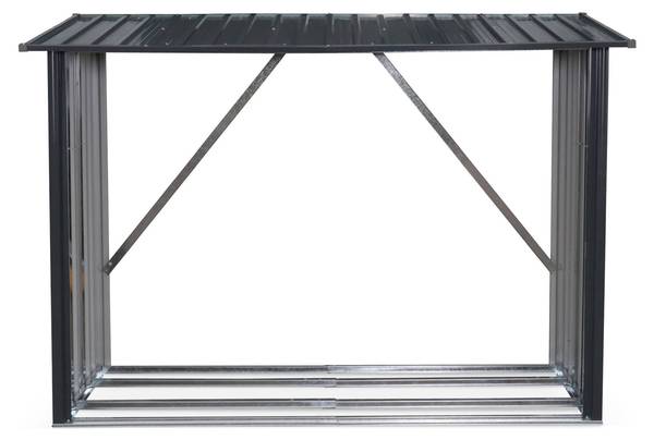 Kaminholzregal Epicea Grau - Metall - 215 x 155 x 80 cm