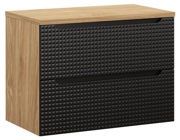 Meuble sous lavabo LUXOR Noir - Bois manufacturé - 80 x 59 x 46 cm