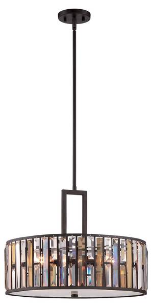 Hängelampe PRISM Bronze - Silber / Grau - Silbergrau - Durchsichtig - Flammenanzahl: 3