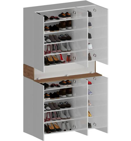 Schuhschrank Marzio Braun - Holzwerkstoff - 114 x 200 x 35 cm