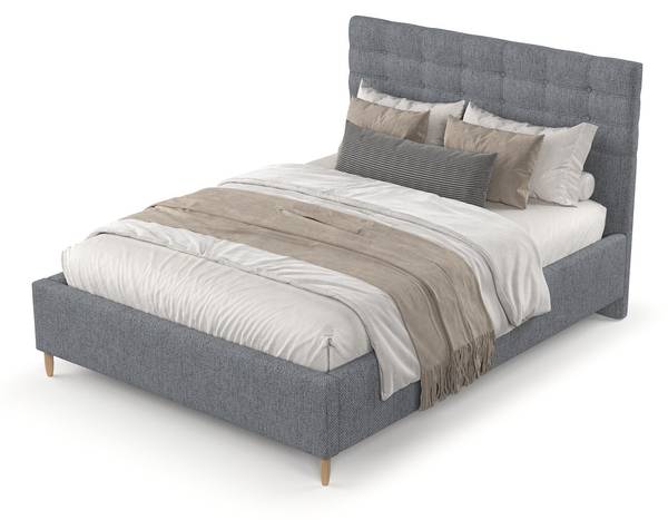 Polsterbett SOMA mit Stauraum Stoff Neve Dunkelgrau - Liegefläche Breite: 140 cm