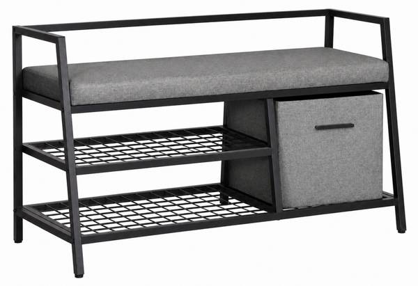 Schuhschrank Estha Loft Grau - Polyester - 42 x 62 x 107 cm