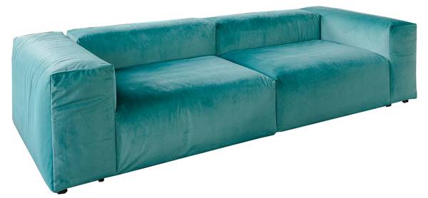 Modulsofa MIA Grün - Webstoff - Samt - Polypropylen - 306 x 72 x 120 cm