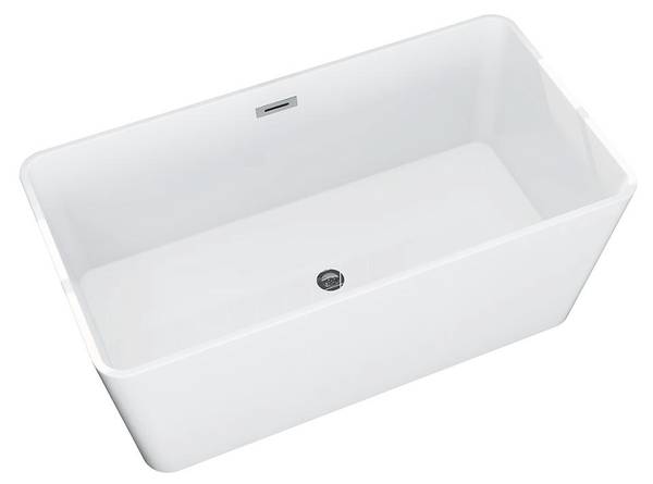 Baignoire îlot SPICARA Blanc - Fibres naturelles - 70 x 55 x 130 cm