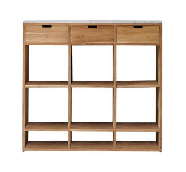 Console Miho wit - teakhout - 120 x 112 x 40 cm