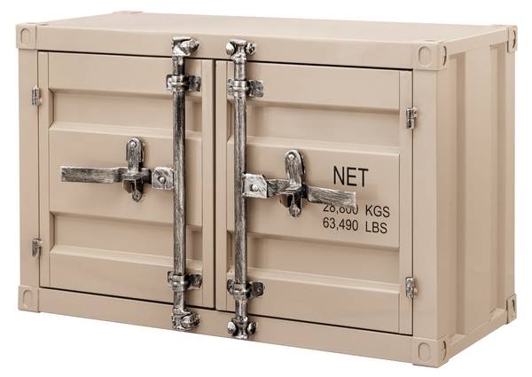 Verriegelbarer Aktenschrank GLOBETROTTER Beige - Grau