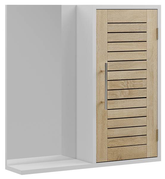 Badspiegelschrank Looma 57486 Braun - Weiß - Holzwerkstoff - 60 x 60 x 14 cm
