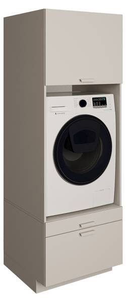 Waschmaschinenschrank HOLV Grau - Holzwerkstoff - 68 x 200 x 66 cm