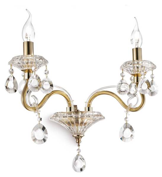 Applique murale bougie Negresco Doré - Verre - 26 x 25 x 31 cm