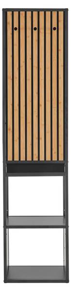 Garderobe PANELO Beige - Schwarz - Holzwerkstoff - Metall - 44 x 186 x 34 cm