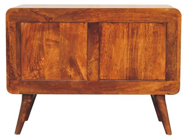 Commode Stella Marron - Manguier - Laiton - 80 x 58 x 35 cm