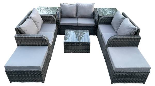 Gartenmöbel im Freien M(8er-Set) Grau - Webstoff - 124 x 79 x 67 cm