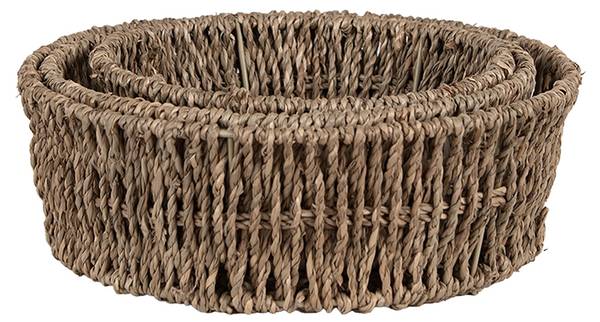Aufbewahrungskorb 45465 3er Set Braun - Naturfaser - 24 x 8 x 24 cm
