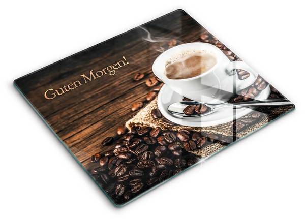 Schneidebrett Guten Morgen! Braun - Glas - 60 x 52 x 1 cm