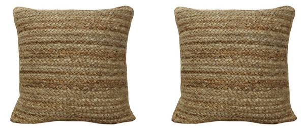 Kissen ZAMBAI 2er-Set Beige - Naturfaser - 60 x 12 x 60 cm